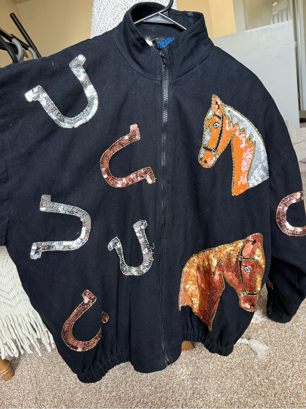 Vintage MODI Denim Horse Embossed Jacket